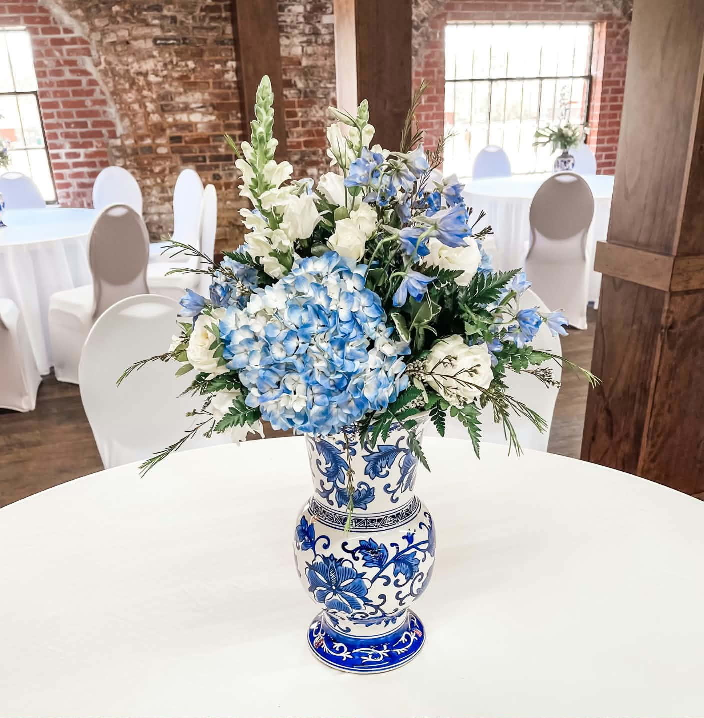 Simple floral centerpiece prepared for a gathering